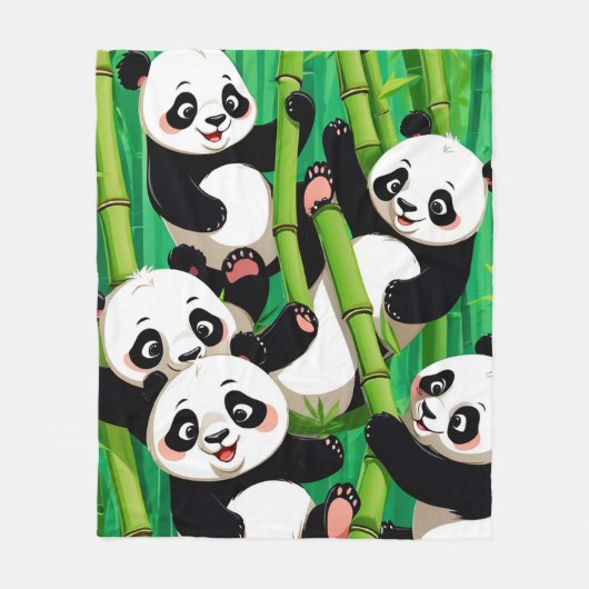 Couverture Polaire Panda Bambou (Devant)
