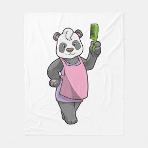 Couverture Polaire Panda comme coiffeur avec peigne