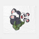 Couverture Polaire Panda comme randonneur avec sac à dos (Devant (Horizontal))