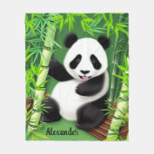 Couverture Polaire Panda Cute Dans La Forêt De Bambou (Devant)