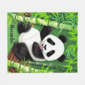 Couverture Polaire Panda Cute Dans La Forêt De Bambou (Devant (Horizontal))