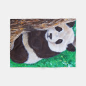 Couverture Polaire Panda dans une peinture d'arbre (Devant (Horizontal))