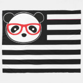 Couverture Polaire Panda Drapeau Américain Ours Panda Thème Drapeau A (Devant (Horizontal))