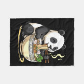 Couverture Polaire Panda Eating Funny Ramen Noodles  (Devant (Horizontal))