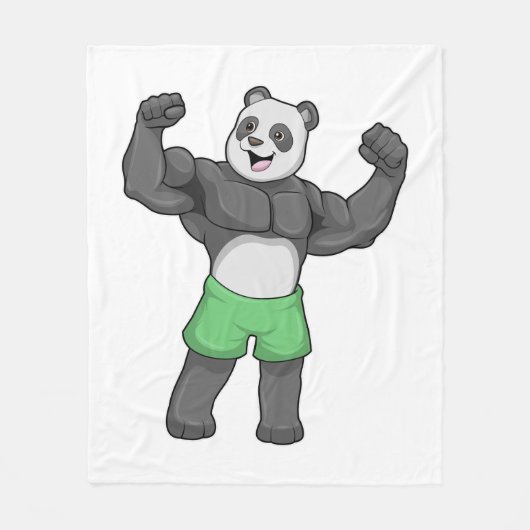 Couverture Polaire Panda en Bodybuilder au Bodybuilding (Devant)