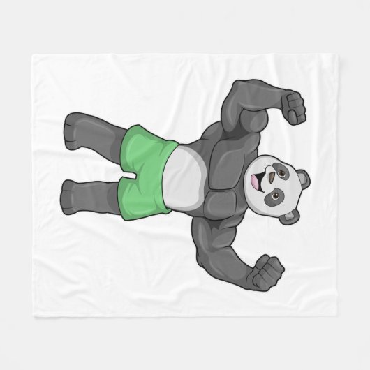 Couverture Polaire Panda en Bodybuilder au Bodybuilding (Devant (Horizontal))