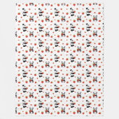 Couverture Polaire Panda fofo com morango (Devant)