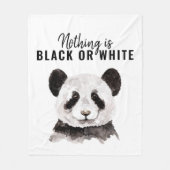 Couverture Polaire Panda Funky Moderne Noir Et Blanc Avec Citation (Devant)