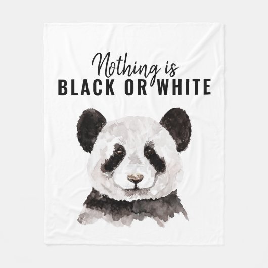 Couverture Polaire Panda Funky Moderne Noir Et Blanc Avec Citation (Devant)