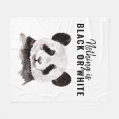 Couverture Polaire Panda Funky Moderne Noir Et Blanc Avec Citation (Devant (Horizontal))