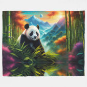 Couverture Polaire Panda géant dans la forêt de Bamboo (Devant (Horizontal))
