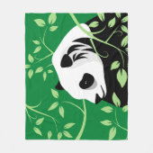 Couverture Polaire Panda géant parmi les feuilles (Devant)