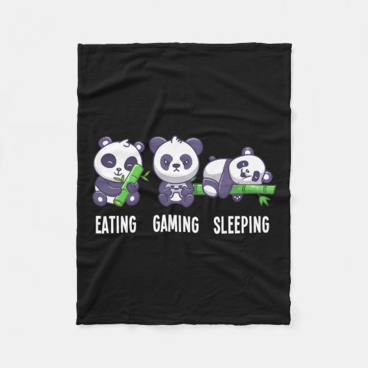 Couverture Polaire Panda Manger Jeu Dormir Pour Jeu Multijoueur (Devant)