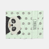 Couverture Polaire Panda moderne ours motif bébé nom vert (Devant (Horizontal))