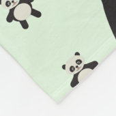 Couverture Polaire Panda moderne ours motif bébé nom vert (Coin)