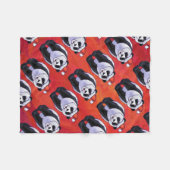Couverture Polaire Panda Ours Noël Rouge (Devant (Horizontal))