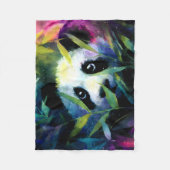 Couverture Polaire Panda Peeking Bamboo Aquarelle (Devant)
