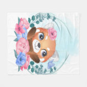 Couverture Polaire Panda | Petite Panda Rouge (Devant (Horizontal))