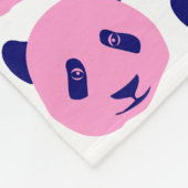 Couverture Polaire Panda rose et bleu foncé (Coin)