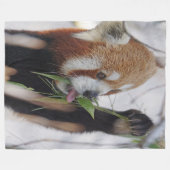 Couverture Polaire Panda rouge affamé (Devant (Horizontal))