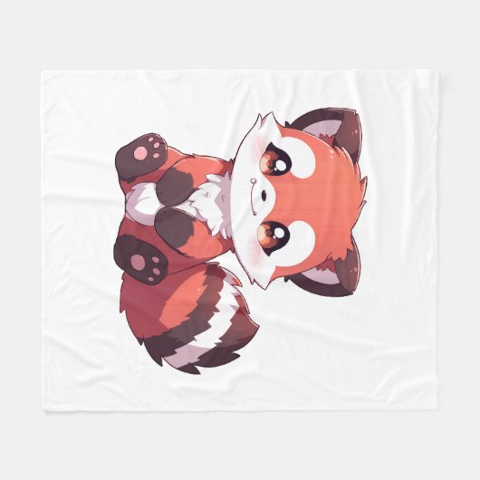 Couverture Polaire panda rouge mignon (Devant (Horizontal))