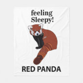 Couverture Polaire Panda Rouge Sentant Sleepy Drôle Panda Rouge (Devant)