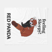 Couverture Polaire Panda Rouge Sentant Sleepy Drôle Panda Rouge (Devant (Horizontal))