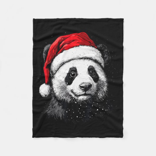 Couverture Polaire Panda Santa Hat Funny Panda Lovers Christmas Xmas (Devant)