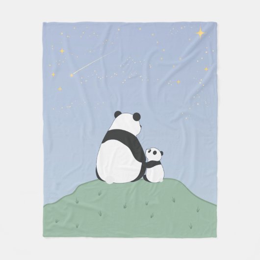 Couverture Polaire Panda Sous Les Étoiles (Devant)