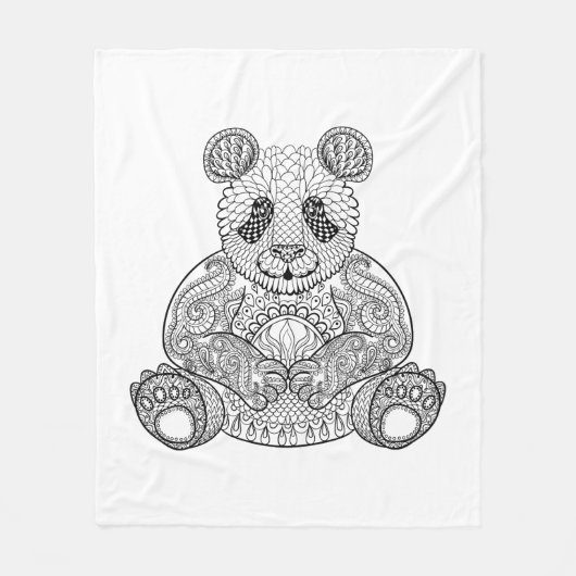 Couverture Polaire Panda tribal inspiré (Devant)