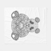 Couverture Polaire Panda tribal inspiré (Devant (Horizontal))