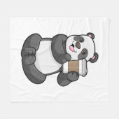 Couverture Polaire Panda with Coffee to go (Devant (Horizontal))