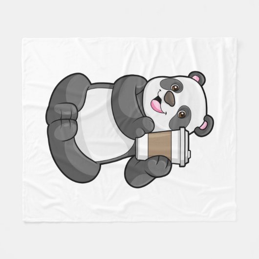 Couverture Polaire Panda with Coffee to go (Devant (Horizontal))