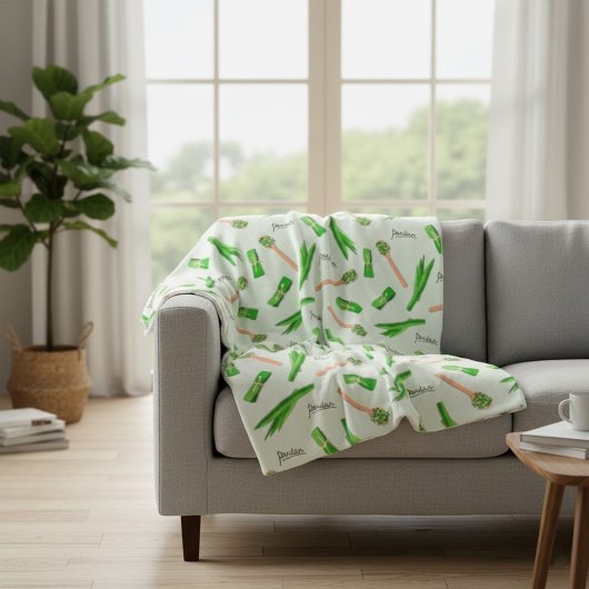 Couverture Polaire Pandan Leaf Pattern Fleece Blanket