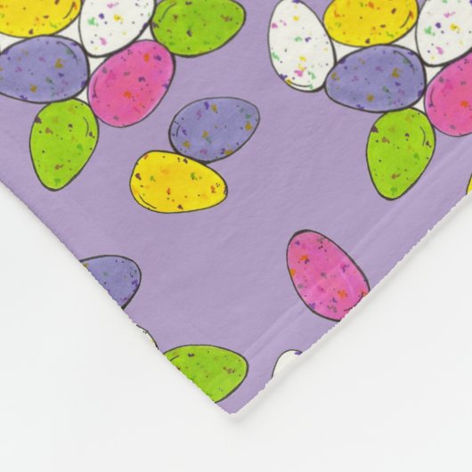 Couverture Polaire Panier de Pâques moucheté Oeufs de lait malté Bonb (Coin)