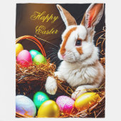 Couverture Polaire Panier et oeufs de lapin de Pâques (Devant)