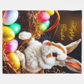Couverture Polaire Panier et oeufs de lapin de Pâques (Devant (Horizontal))
