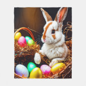 Couverture Polaire Panier et oeufs de lapin de Pâques (Devant)