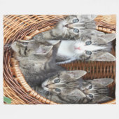 Couverture Polaire Panier rempli de chatons (Devant (Horizontal))