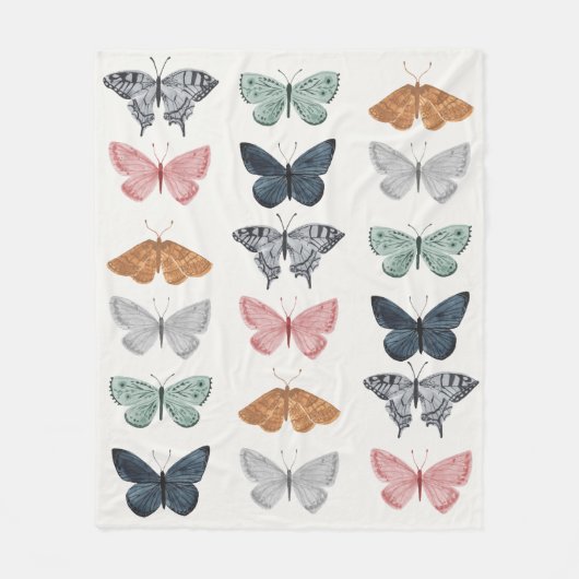 Couverture Polaire Panneau de bienvenue Baby Shower Enchanté Papillon (Devant)