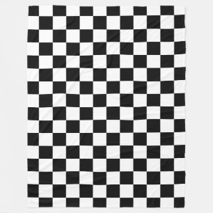 Couverture Polaire Panneau de contrôle blanc noir À damiers chèque