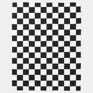 Couverture Polaire Panneau de contrôle blanc noir À damiers chèque