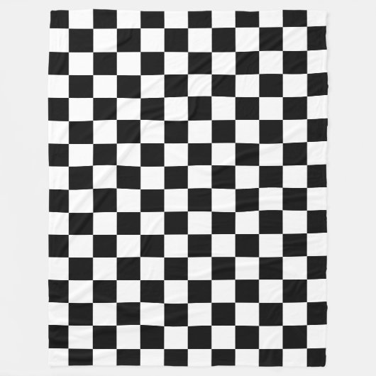 Couverture Polaire Panneau de contrôle blanc noir À damiers chèque (Devant)