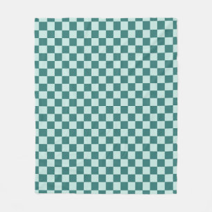 Couverture Polaire Panneau de contrôle Motif bleu vert À damiers