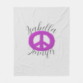 Couverture Polaire Panneau de Paix Violet Personnalisable (Devant)