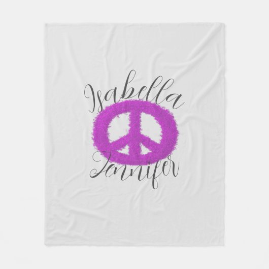 Couverture Polaire Panneau de Paix Violet Personnalisable (Devant)