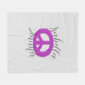 Couverture Polaire Panneau de Paix Violet Personnalisable (Devant (Horizontal))