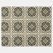 Couverture Polaire Panneau doré géométrique (Devant (Horizontal))