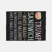 Couverture Polaire Panneau sandwich anti-Trump drôle (Devant (Horizontal))
