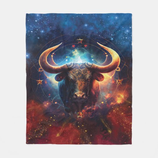 Couverture Polaire Panneau Zodiaque Taurus Design d'aquarelle (Devant)